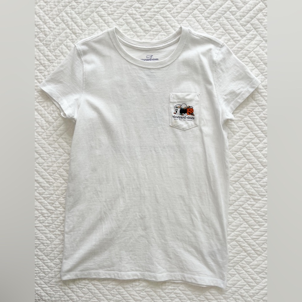 Vineyard Vines Girls Halloween Puppies short sleeve pocket tee